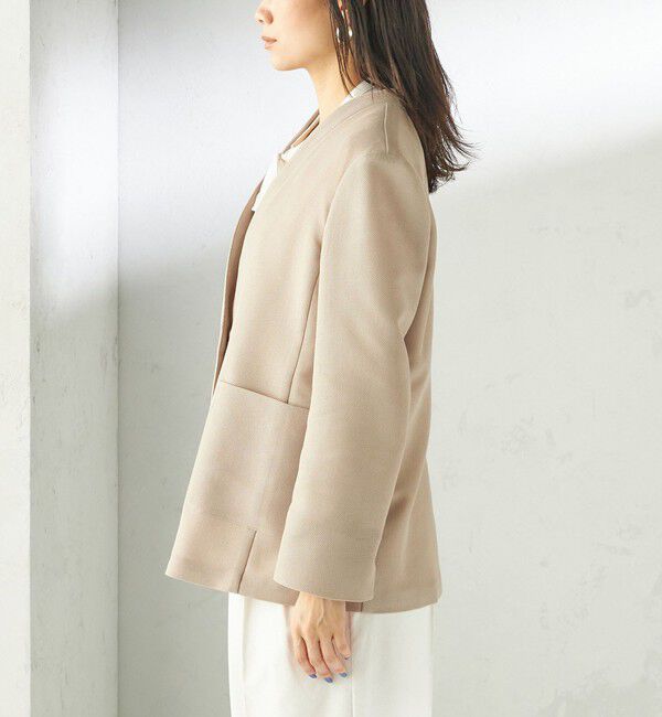 SHIPS for women「〈手洗い可能〉カラミ ノーラペル ジャケット」|ノーカラージャケット|