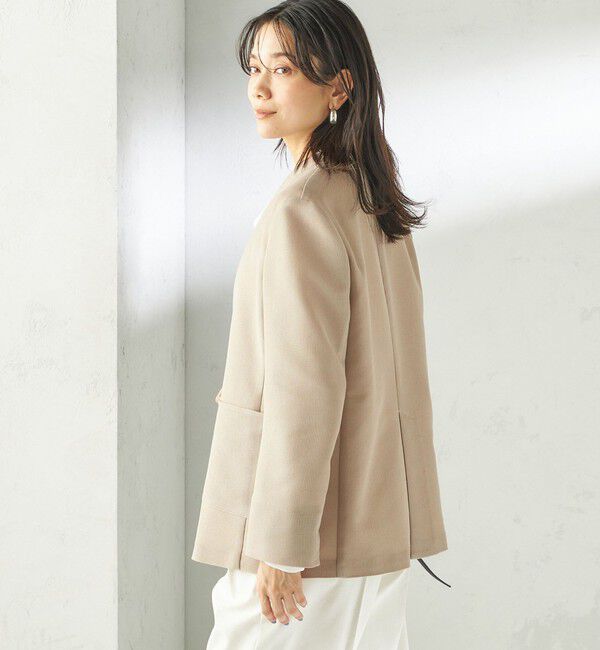 SHIPS for women「〈手洗い可能〉カラミ ノーラペル ジャケット」|ノーカラージャケット|