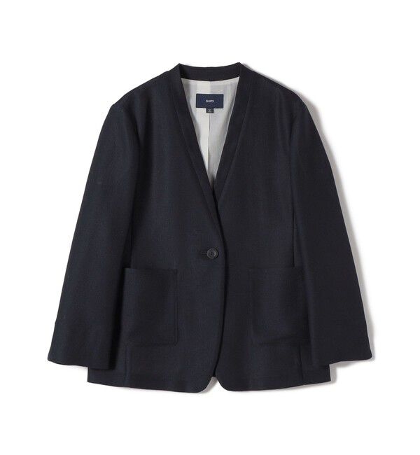SHIPS for women「〈手洗い可能〉カラミ ノーラペル ジャケット」|ノーカラージャケット|