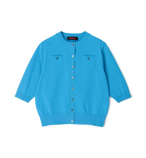 CABaN「ファインポリエステル ハーフスリーブポケットカーディガン」|カーディガン|67 ブルー