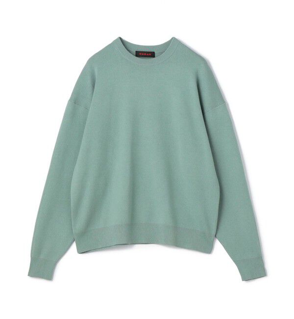 CABaN「CABaN コットンカシミヤ クルーネックプルオーバー」|ニット・セーター|53 グリーン
