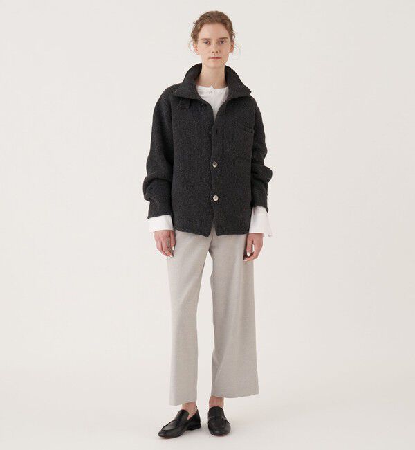 GALERIE VIE「ファインウール シャツカラー オーバーカーディガン」|カーディガン|