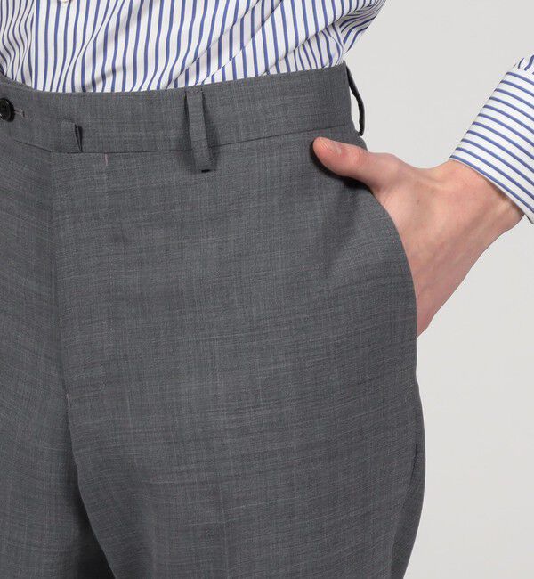 TOMORROWLAND MENS「Super120'sウールポリエステル ノープリーツスリムスラックス」|スラックス|