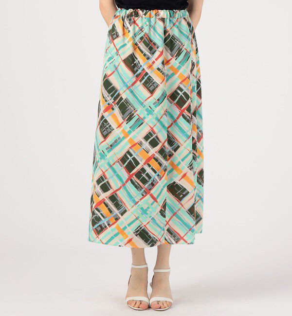 Ballsey「プラッドペイントプリント イージーラップスカート」|スカート|