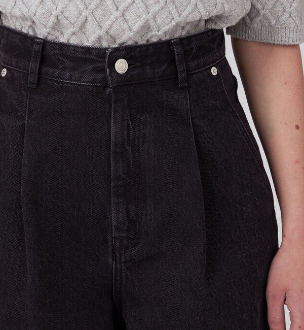 MACPHEE「コットンデニム タックワイドパンツ」|デニム|