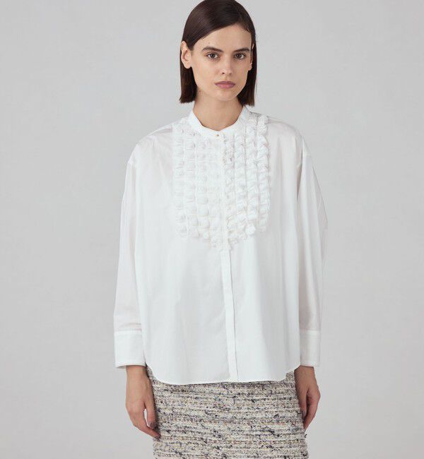 TOMORROWLAND collection「ホワイトコンビネーション マントブラウス」|シャツ・ブラウス|