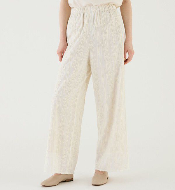 GALERIE VIE「コードエンブロイダリー　ワイドイージーパンツ」|チノ|