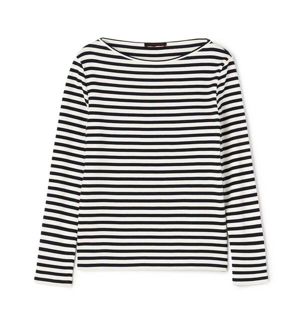 TOMORROWLAND collection「コットンフライスボーダー ロングスリーブプルオーバー」|Tシャツ・カットソー|68 ネイビー系