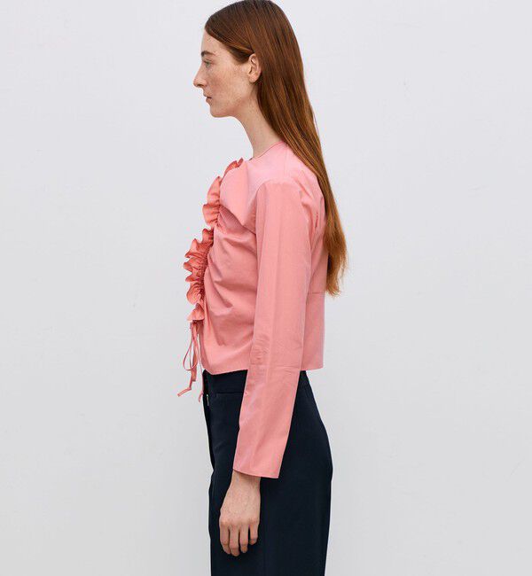 BACCA「コットンタイプライター ギャザードブラウス」|シャツ・ブラウス|