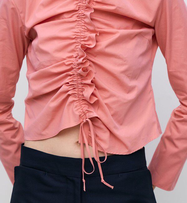 BACCA「コットンタイプライター ギャザードブラウス」|シャツ・ブラウス|