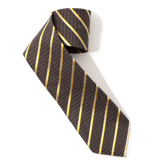 TOMORROWLAND GOODS「TOMORROWLAND MADE IN ITALY リネンシルク レジメンタルネクタイ」|ネクタイ・蝶ネクタイ|46 ブラウン系