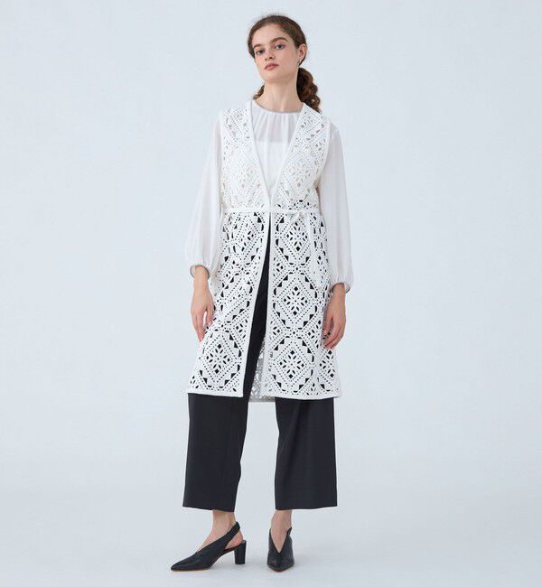 Ballsey「ダイヤモチーフエンブロイダリー ロングジレ」|ベスト・ジレ|