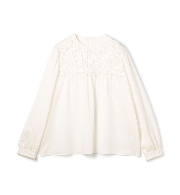 Ballsey「コットンシルクサテン シャーリングブラウス」|シャツ・ブラウス|11 ホワイト