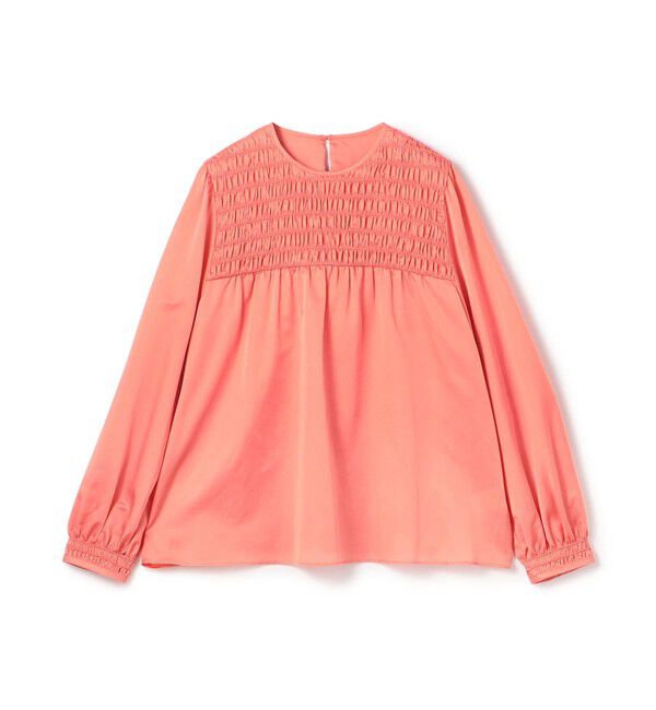 Ballsey「コットンシルクサテン シャーリングブラウス」|シャツ・ブラウス|33 ピンク