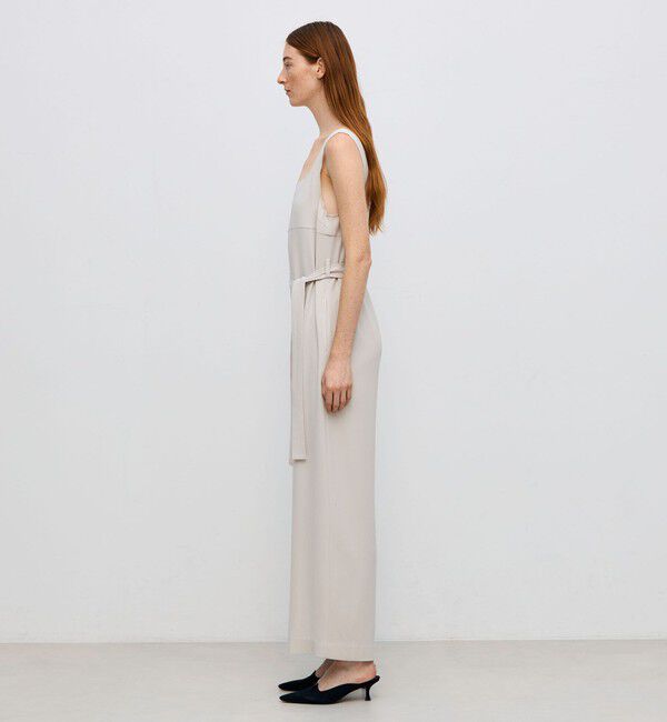 BACCA「ジョーゼットサテン ベルテッドジャンプスーツ」|オールインワン|