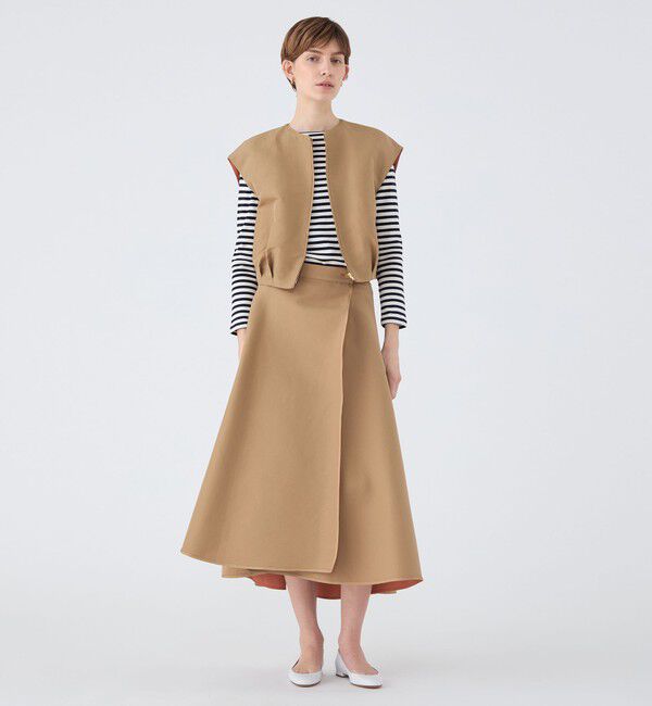 TOMORROWLAND collection「コットンリネンリバー ジップアップジレ」|ベスト・ジレ|