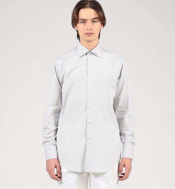 TOMORROWLAND MENS「コットン ワイドスプレッドカラー チェックドレスシャツ」|シャツ・ブラウス|