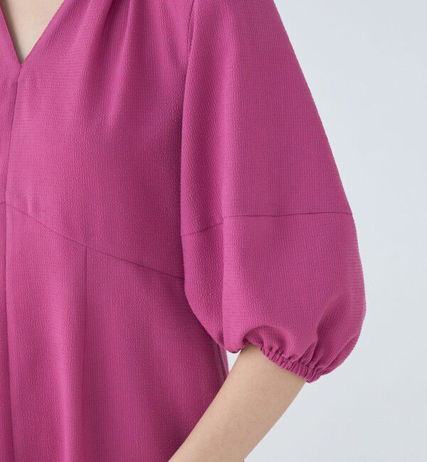 Ballsey「コンパクトサッカー ギャザーVネックワンピース」|ワンピース|