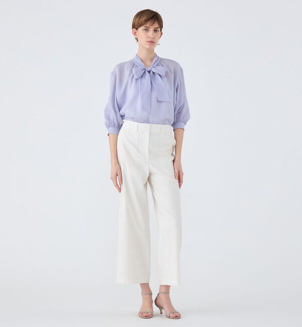 Ballsey「スムースラミー バイヤスボウタイブラウス」|シャツ・ブラウス|