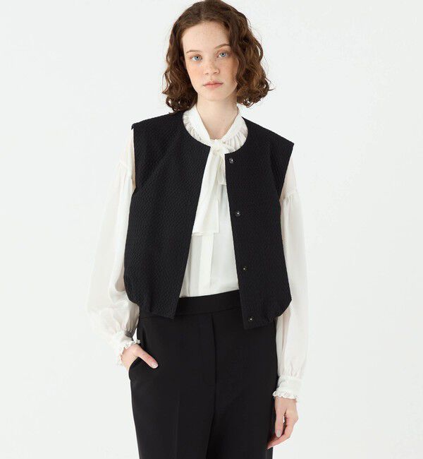 Ballsey「タイニーフラワージャカード ショートベスト」|ベスト・ジレ|