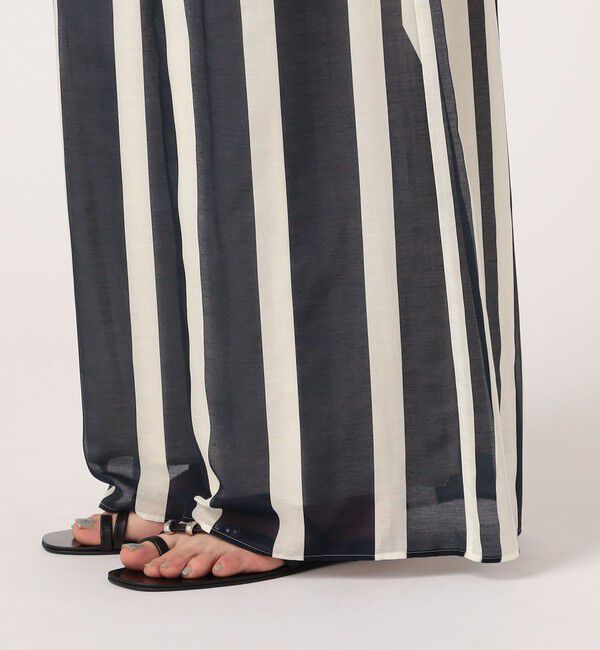 DES PRES「コットンシルクローンストライプ ギャザーワイドパンツ」|その他|