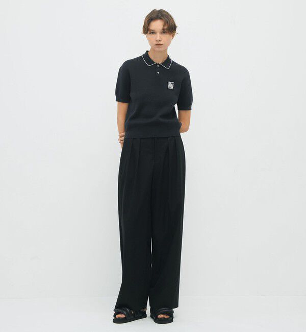 CABaN「コットンカシミヤ パールポロプルオーバー」|ニット・セーター|