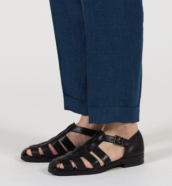 TOMORROWLAND MENS「リネン バックベルト ペグトップスラックス SOLBIATI」|スラックス|