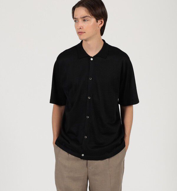 TOMORROWLAND MENS「ラミー ハーフスリーブ ニットシャツ」|ニット・セーター|