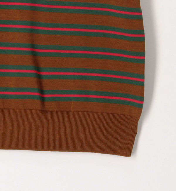 CABaN「コットンストライプ ハーフスリーブプルオーバー」|ニット・セーター|