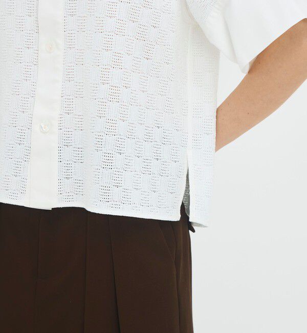 CABaN「コットンスクエアレース ハーフスリーブシャツ」|シャツ・ブラウス|