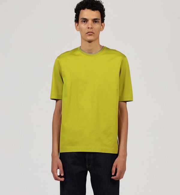 TOMORROWLAND MENS「スーピマコットン ニットコンビ ハーフスリーブカットソー」|Tシャツ・カットソー|