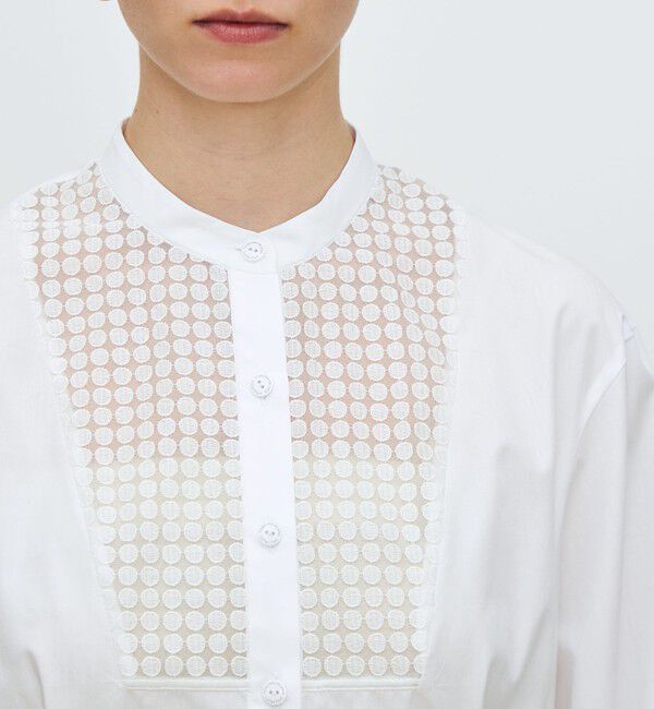 TOMORROWLAND collection「シアーサークルエンブロイダリー コンビブラウス」|シャツ・ブラウス|