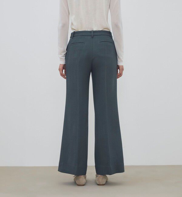 DES PRES「ナチュラルストレッチウール セミフレアパンツ」|スラックス|