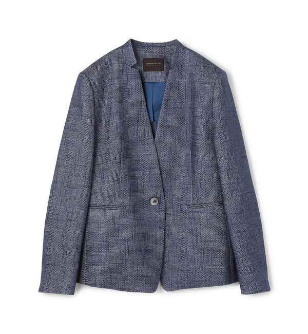 TOMORROWLAND collection「フラットテープ キザミカラージャケット」|ノーカラージャケット|68 ネイビー系