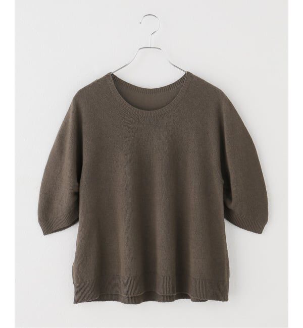 Plage「ギャザースリーブ テントライン プルオーバー」|ニット・セーター|カーキ