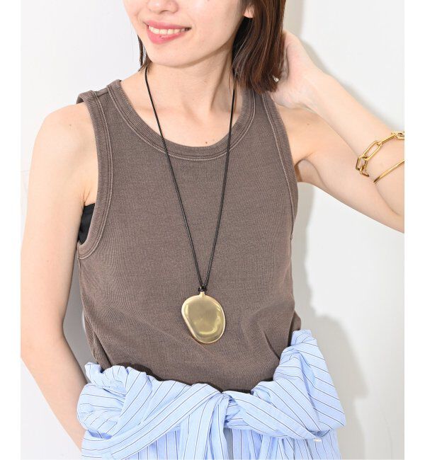SLOBE IENA「コットンテレコアメスリ」|タンクトップ|ブラウン