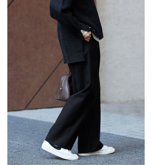 SLOBE IENA「《3サイズ展開/WEB限定/追加》ウール混ドロストイージースラックス」|スラックス|