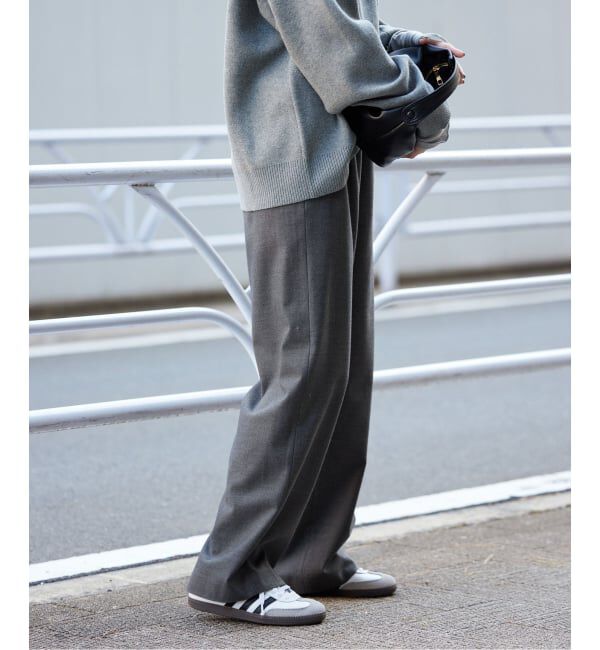 SLOBE IENA「《3サイズ展開/WEB限定/追加》ウール混ドロストイージースラックス」|スラックス|