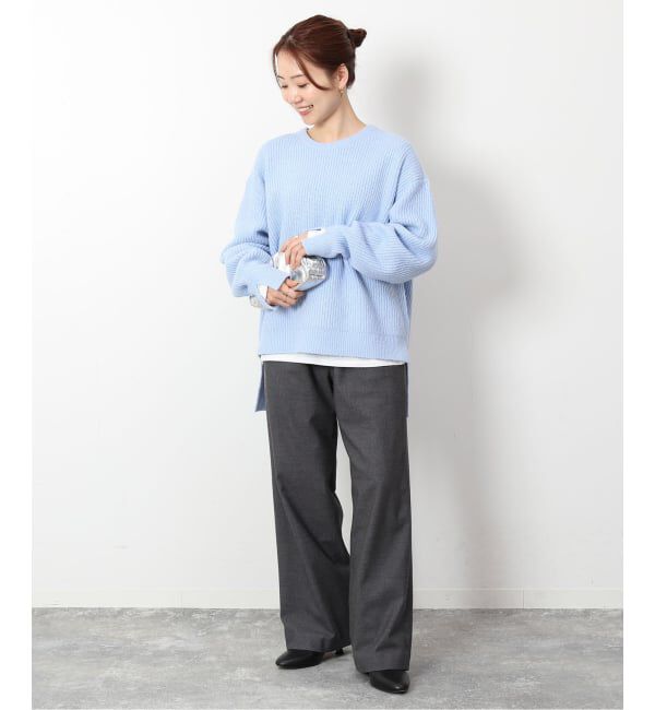 SLOBE IENA「《3サイズ展開/WEB限定/追加》ウール混ドロストイージースラックス」|スラックス|