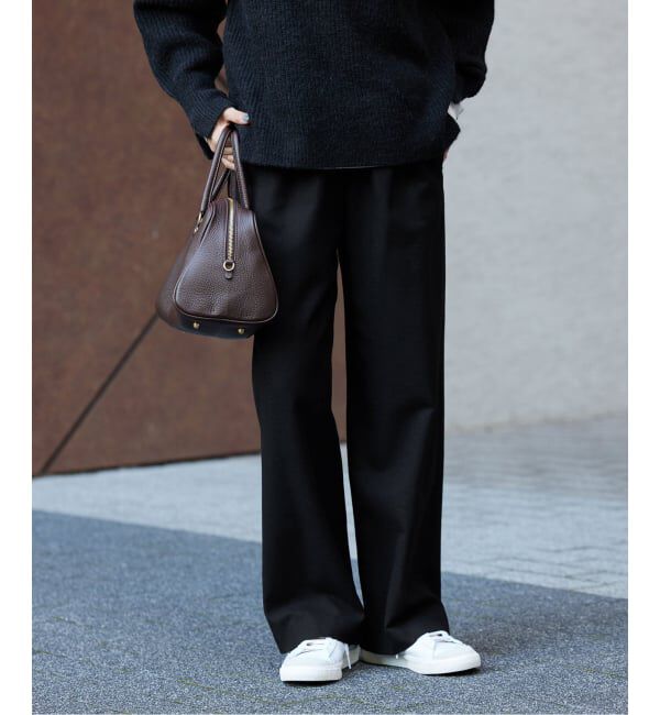 SLOBE IENA「《3サイズ展開/WEB限定/追加》ウール混ドロストイージースラックス」|スラックス|