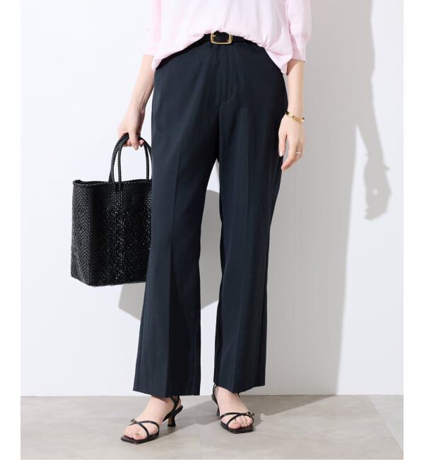 SLOBE IENA「《WEBのみ4サイズ展開/シリーズあり》リネンmixストレッチパンツ」|その他|ブラック