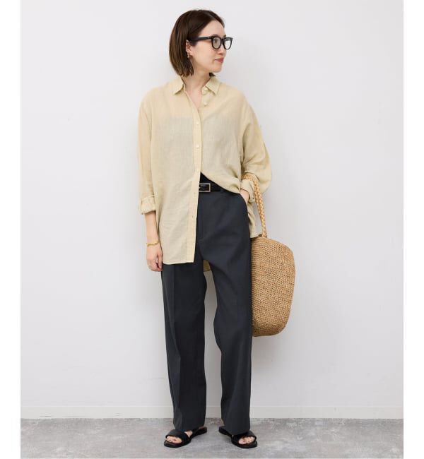 SLOBE IENA「《WEBのみ4サイズ展開/シリーズあり》リネンmixストレッチパンツ」|その他|