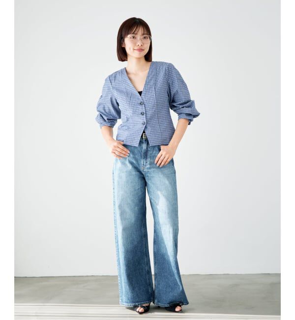 IENA「BAUM UND PFERDGARTEN/バウム ウンド ヘルガーデン CHECK BL ブラウス MILLEA24633」|シャツ・ブラウス|