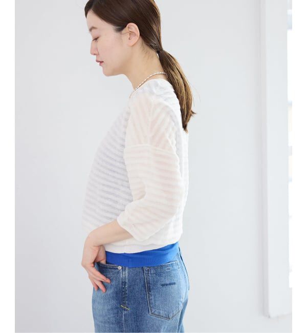 IENA「《予約》ウォッシャブル シアーフリルプルオーバー」|ニット・セーター|