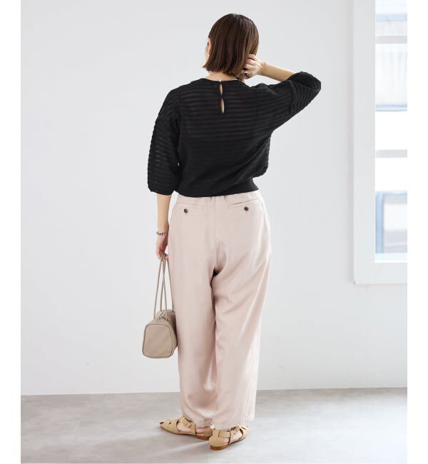 IENA「《予約》ウォッシャブル シアーフリルプルオーバー」|ニット・セーター|