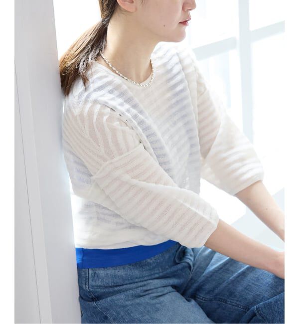 IENA「《予約》ウォッシャブル シアーフリルプルオーバー」|ニット・セーター|