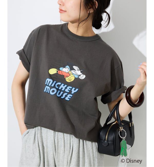 SLOBE IENA「《追加予約》Champion/チャンピオン SLOBE別注 /Mickey/Donald/ Tシャツ」|Tシャツ・カットソー|ブラック