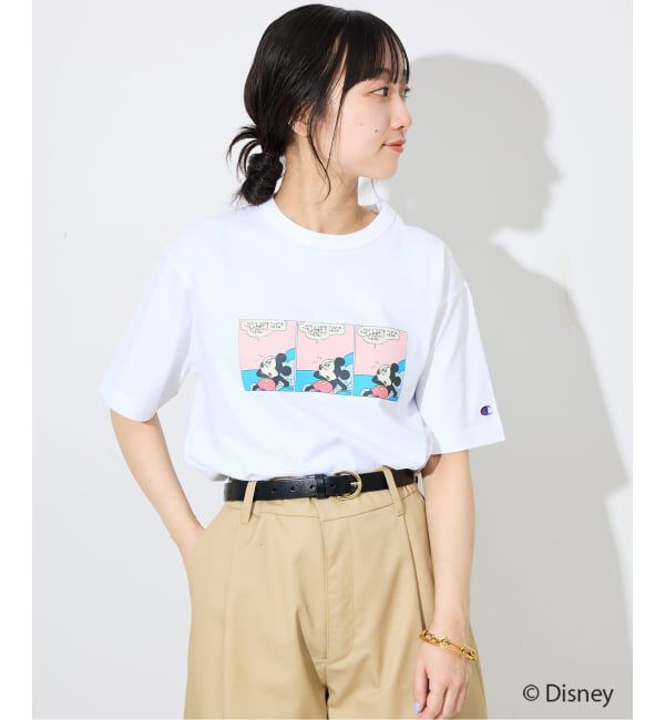 SLOBE IENA「《追加予約》Champion/チャンピオン SLOBE別注 /Mickey/Donald/ Tシャツ」|Tシャツ・カットソー|