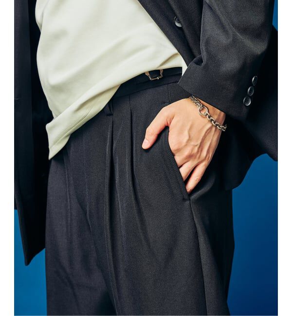 417 EDIFICE「&rdquo;4WAYストレッチ&rdquo; オーセンティック2タックパンツ」|スラックス|