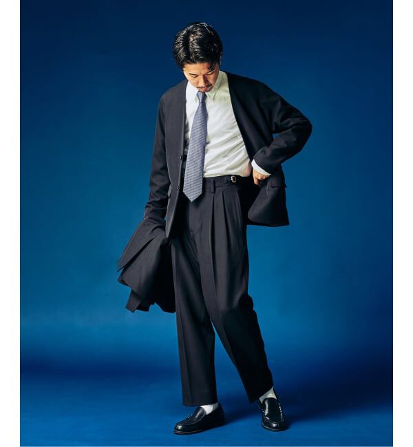 417 EDIFICE「&rdquo;4WAYストレッチ&rdquo; オーセンティック2タックパンツ」|スラックス|